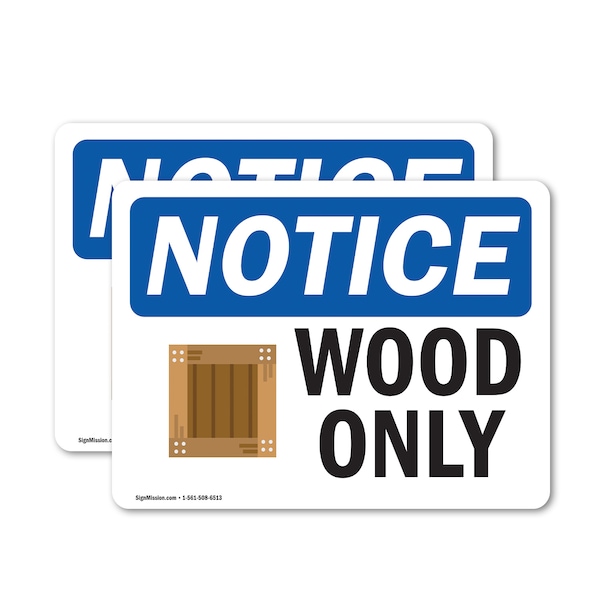 Signmission Wood Only Sign With Symbol, 5 in W x Rectangle, Vinyl Decal OS-2PACK-NS-D-35-L-19067 - main